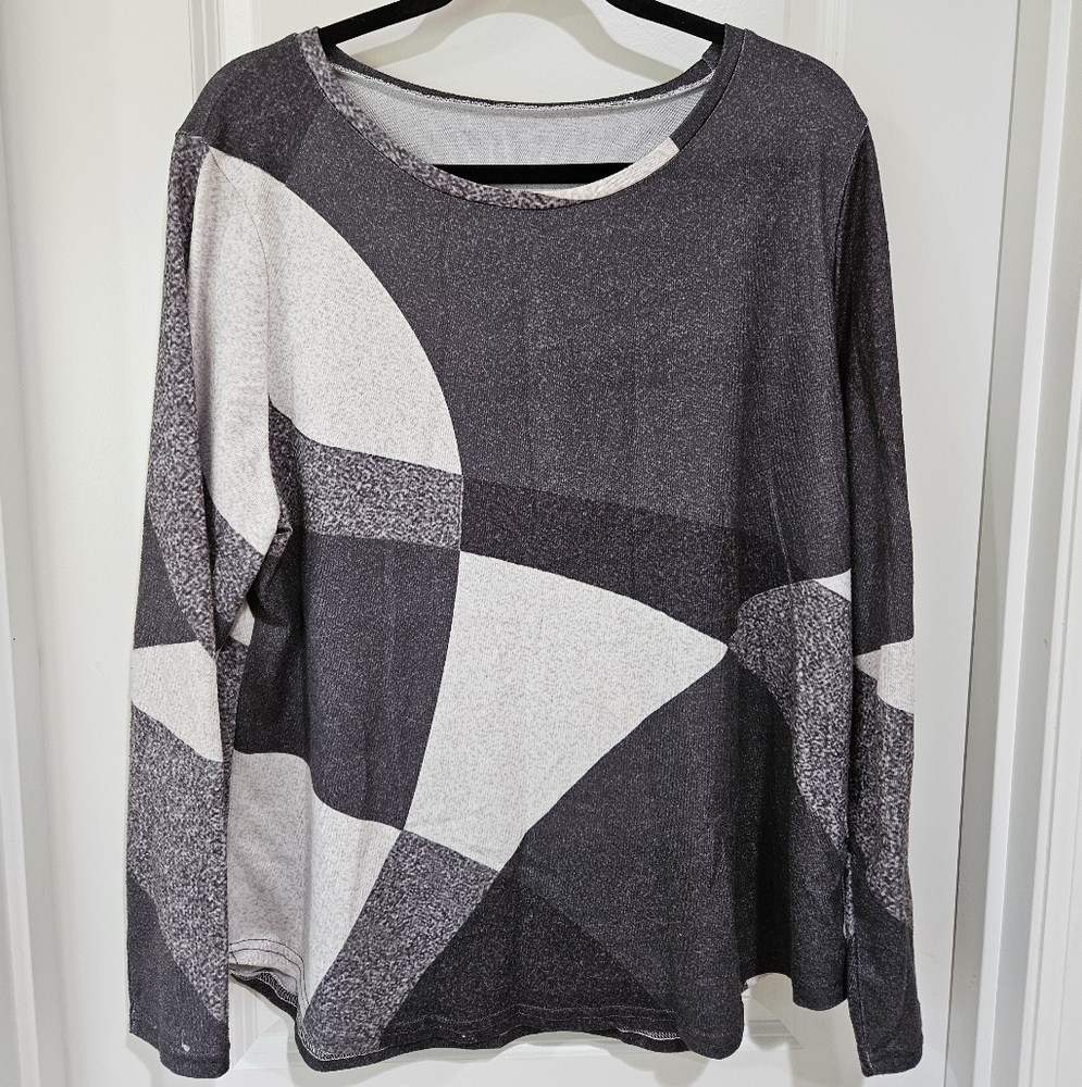 Stylish Black and Gray Women's Top